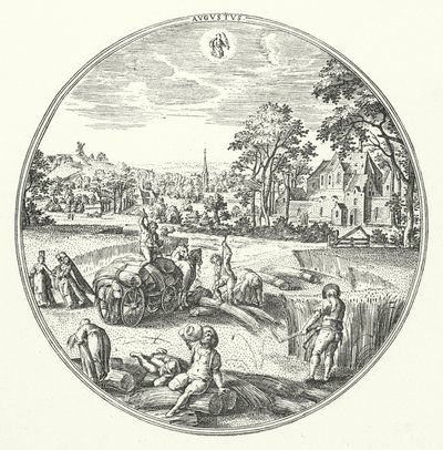 Agosto (gravura) de Hans (after) Bol