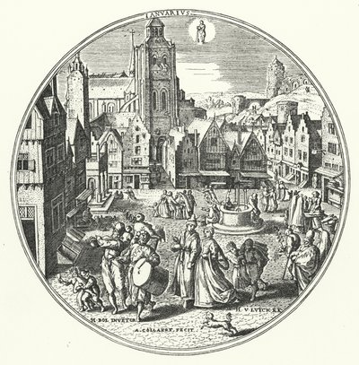 Janeiro (gravura) de Hans (after) Bol