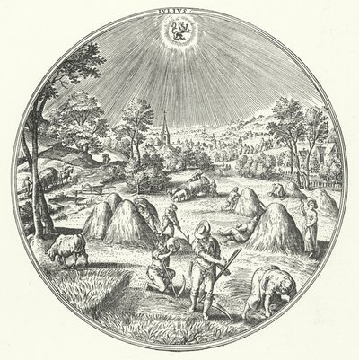 Julho (gravura) de Hans (after) Bol