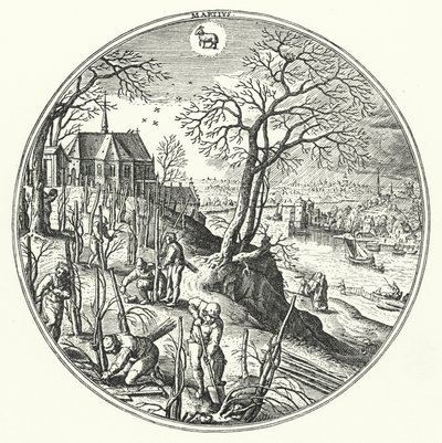 Março (gravura) de Hans (after) Bol