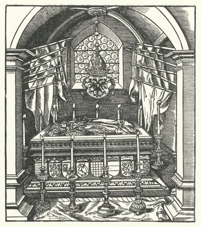 Um sarcófago dos Habsburgos (gravura) de Hans (after) Burgkmair