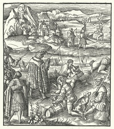 Archduke Maximilian of Austria pesca (gravura) de Hans (after) Burgkmair