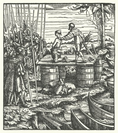 Execução dos líderes de uma revolta contra o domínio do Arquiduque Maximiliano da Áustria na Flandres de Hans (after) Burgkmair