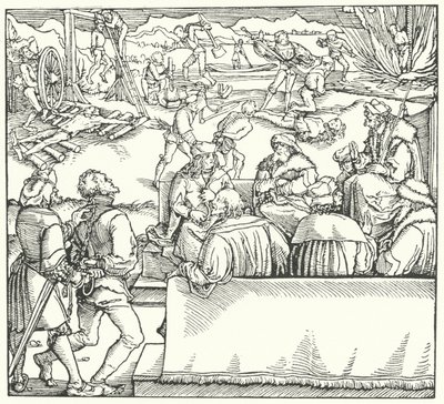 Sessão do tribunal (gravura) de Hans (after) Burgkmair