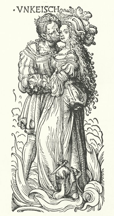 Luxúria: um dos sete pecados mortais (gravura) de Hans (after) Burgkmair