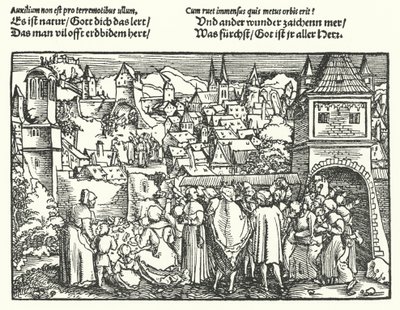 O terramoto (gravura) de Hans (after) Burgkmair