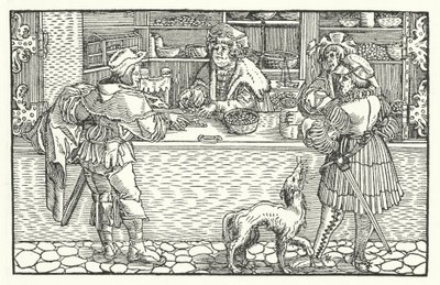 O Trocador de Dinheiro (gravação) de Hans (after) Burgkmair