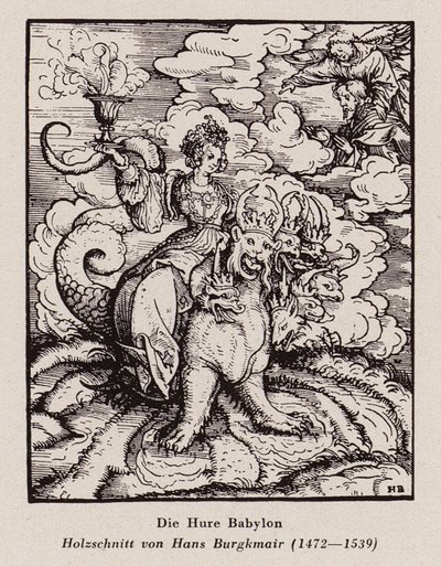 Puta da Babilónia (xilogravura) de Hans (after) Burgkmair