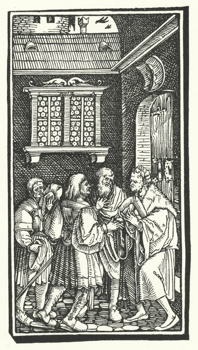 Madeira cortada de De Remediis Utriusque Fortunae (Remédios para a Feira da Fortuna e Falta) por Petrarca (gravura) de Hans (after) Burgkmair