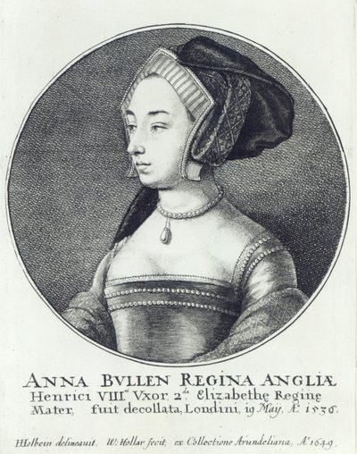 Ana Bolena, gravada por Wenceslaus Hollar de Hans (after) Holbein the Younger
