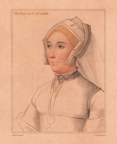 Catherine Brandon, Duquesa de Suffolk,1812 (gravura) de Hans (after) Holbein the Younger