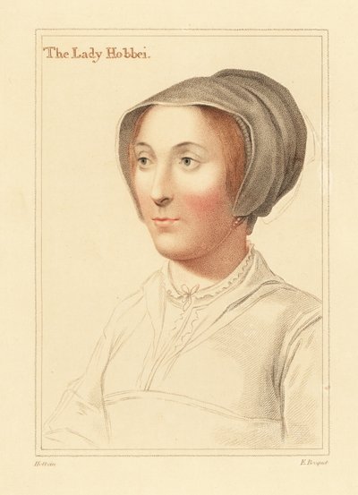 Elizabeth Cooke ou Elizabeth Stonor.,1812 (gravura) de Hans (after) Holbein the Younger