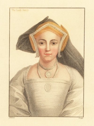Frances Howard, Condessa de Surrey.,1812 (gravura) de Hans (after) Holbein the Younger