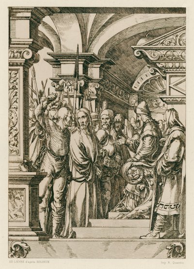 Jesus Cristo em frente de Caifás (gravura) de Hans (after) Holbein the Younger