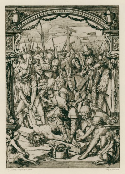 Jesus Cristo, pregado na cruz (gravura) de Hans (after) Holbein the Younger