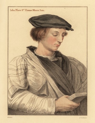 John More, 19 anos de idade, filho de Sir Thomas More. ,1812 (gravura) de Hans (after) Holbein the Younger