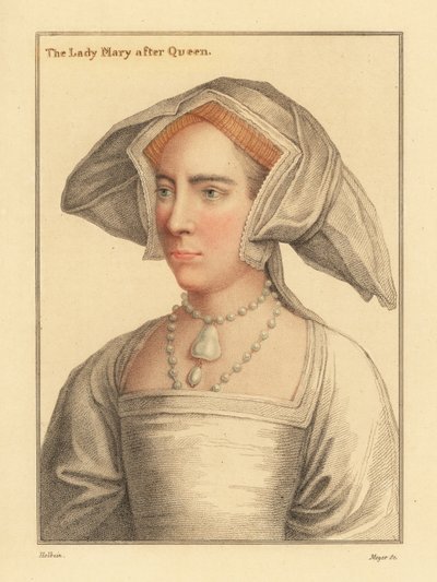 Lady Mary, filha do Rei Henrique VIII.,1812 (gravura) de Hans (after) Holbein the Younger