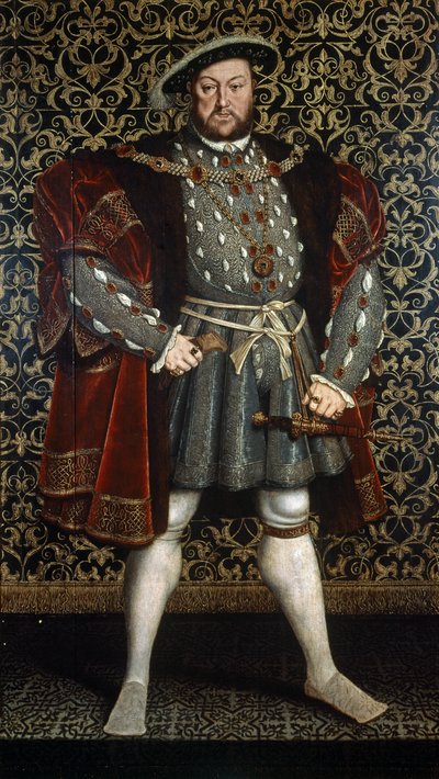 Retrato do Rei Henrique VIII, depois de 1557 (óleo sobre painel de madeira) de Hans (after) Holbein the Younger