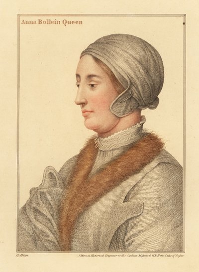Rainha Ana Bolena, segunda esposa do Rei Henrique VIII de Hans (after) Holbein the Younger