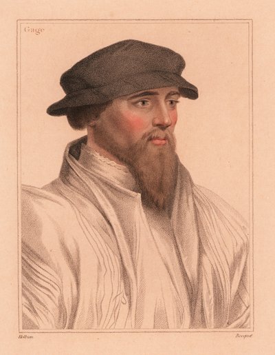 Sir John Gage, cortesão e político inglês de Hans (after) Holbein the Younger