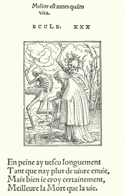 A Mulher Idosa (gravura) de Hans (after) Holbein the Younger