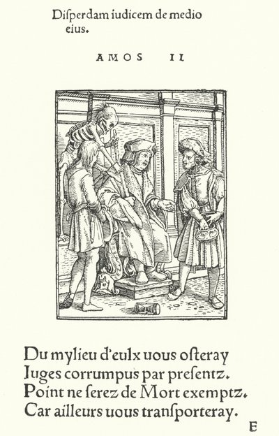 O Juiz Corrupto (gravação) de Hans (after) Holbein the Younger