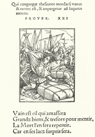 O Comerciante (gravura) de Hans (after) Holbein the Younger