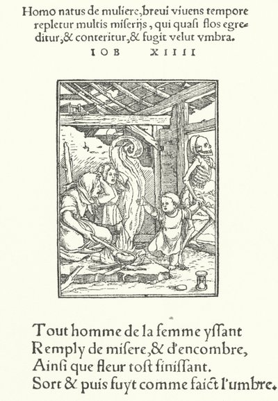 A Mãe e o Menino (gravura) de Hans (after) Holbein the Younger