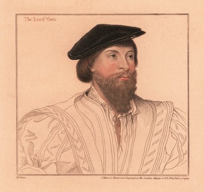 Thomas Vaux, poeta e nobre inglês. ,1812 (gravura) de Hans (after) Holbein the Younger