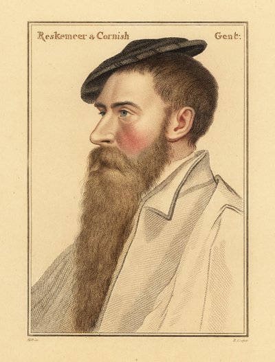 William Reskimer, cortesão do Rei Henrique VIII. ,1812 (gravura) de Hans (after) Holbein the Younger