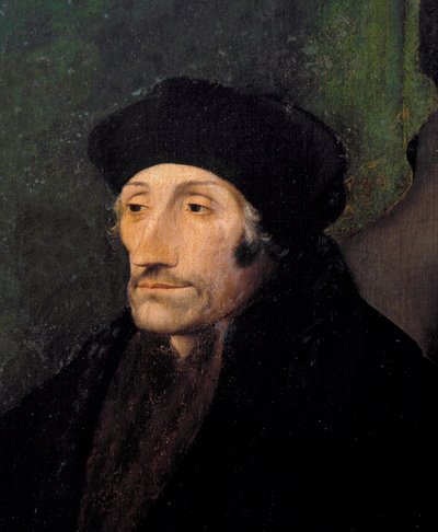 Retrato de Erasmo de Roterdão, humanista holandês de Hans (attr. to) Holbein the Younger