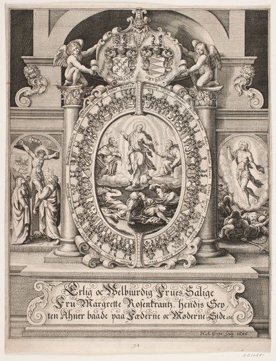 A explicação de Cristo. Cercado pelos escudos de Margrethe Rosenkrantz de Hans Andreas Greys