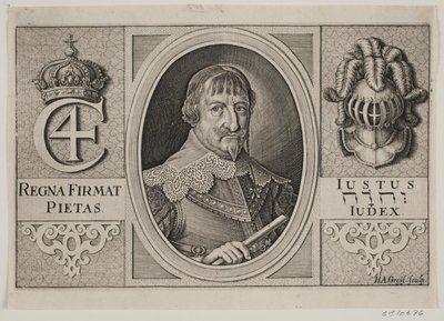 Cristiano IV. Ilustração para Peder Vinstrup, "The Danish Hornblower", 1644 de Hans Andreas Greys