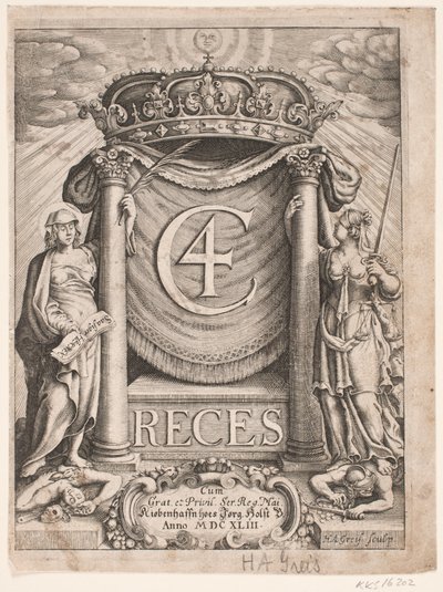 Página de título para Christian IV Reces 1643 de Hans Andreas Greys