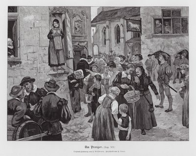 Mulher no pelourinho (gravura) de Hans Bachmann