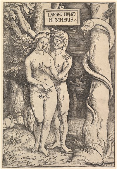 Adão e Eva, 1511. de Hans Baldung