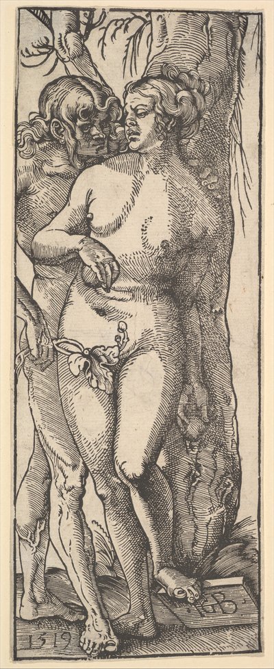 Adão e Eva, 1519. de Hans Baldung