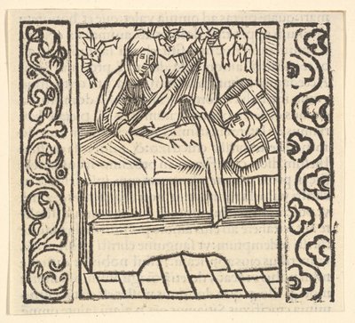 Cuidando dos Mortos, ilustração de Speculum Passionis, 1507, 1507. de Hans Baldung
