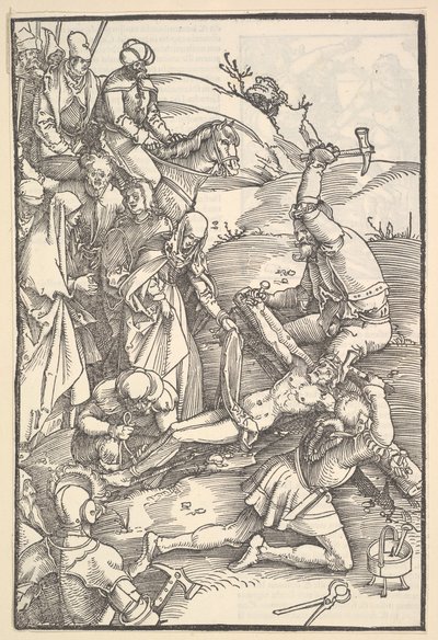 Cristo pregado na cruz, verso: Cristo pregado na cruz, de Speculum Passionis Dom ..., 1507. de Hans Baldung