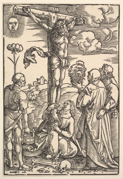 Cristo na Cruz com a Virgem e os Santos Longinus, Maria Madalena e João, 1505. de Hans Baldung