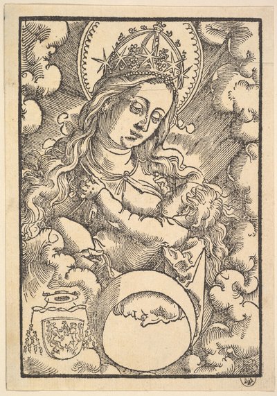 Madonna Lactans, da poesia de Enchiridon, 1515. de Hans Baldung