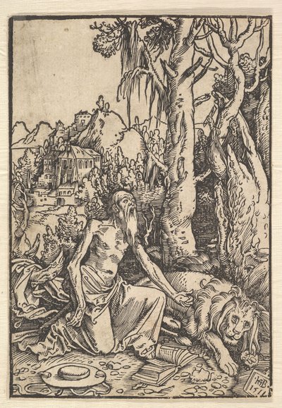 São Jerônimo no deserto, 1511. de Hans Baldung