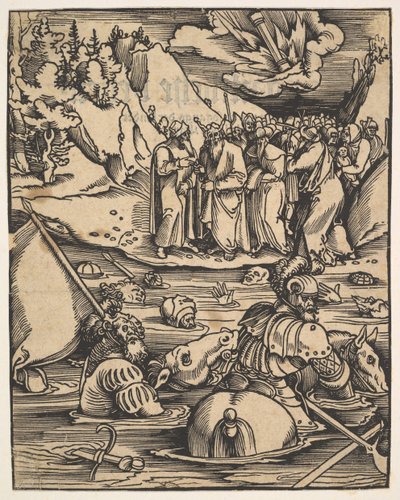 Os egípcios que cruzam o Mar Vermelho, de Das Buch Granatapfel, 1511. de Hans Baldung