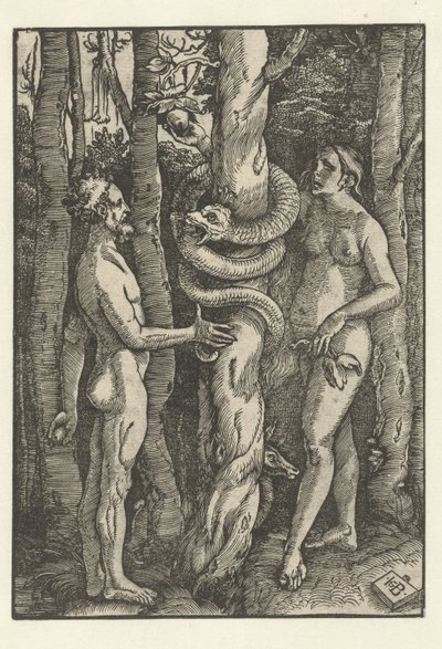 Adão e Eva com a cobra Tentação de Hans Baldung Grien