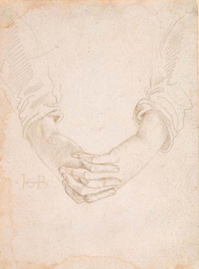 Estudo das mãos cruzadas de uma mulher de Hans Baldung Grien