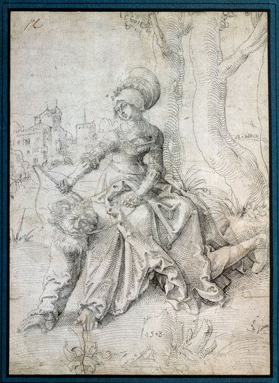 A mulher a montar o homem: Phyllis sentada nas costas de Aristóteles que anda de quatro. Desenho de Grien Hans Baldung (1484-1545) Ec. Todos. de Hans Baldung Grien