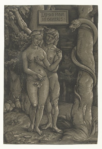 A tentação de Adão e Eva no paraíso
Queda do pecado
Lapsvs Hvmani Generis (título sobre o objecto) de Hans Baldung Grien