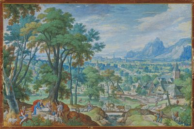 Paisagem com Jacob no poço de Hans Bol