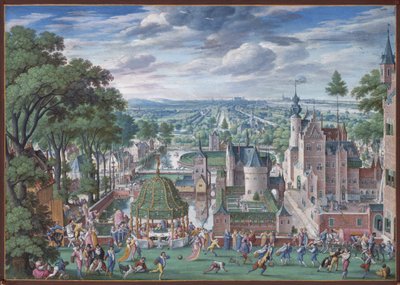 Paisagem de parque com castelo de Hans Bol