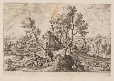 Prato 14, de Paisagens com cenas do Antigo e do Novo Testamento e Metamorfoses de Ovídio de Hans Bol